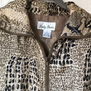 Vintage 100% Silk Animal Print Windbreaker- Small